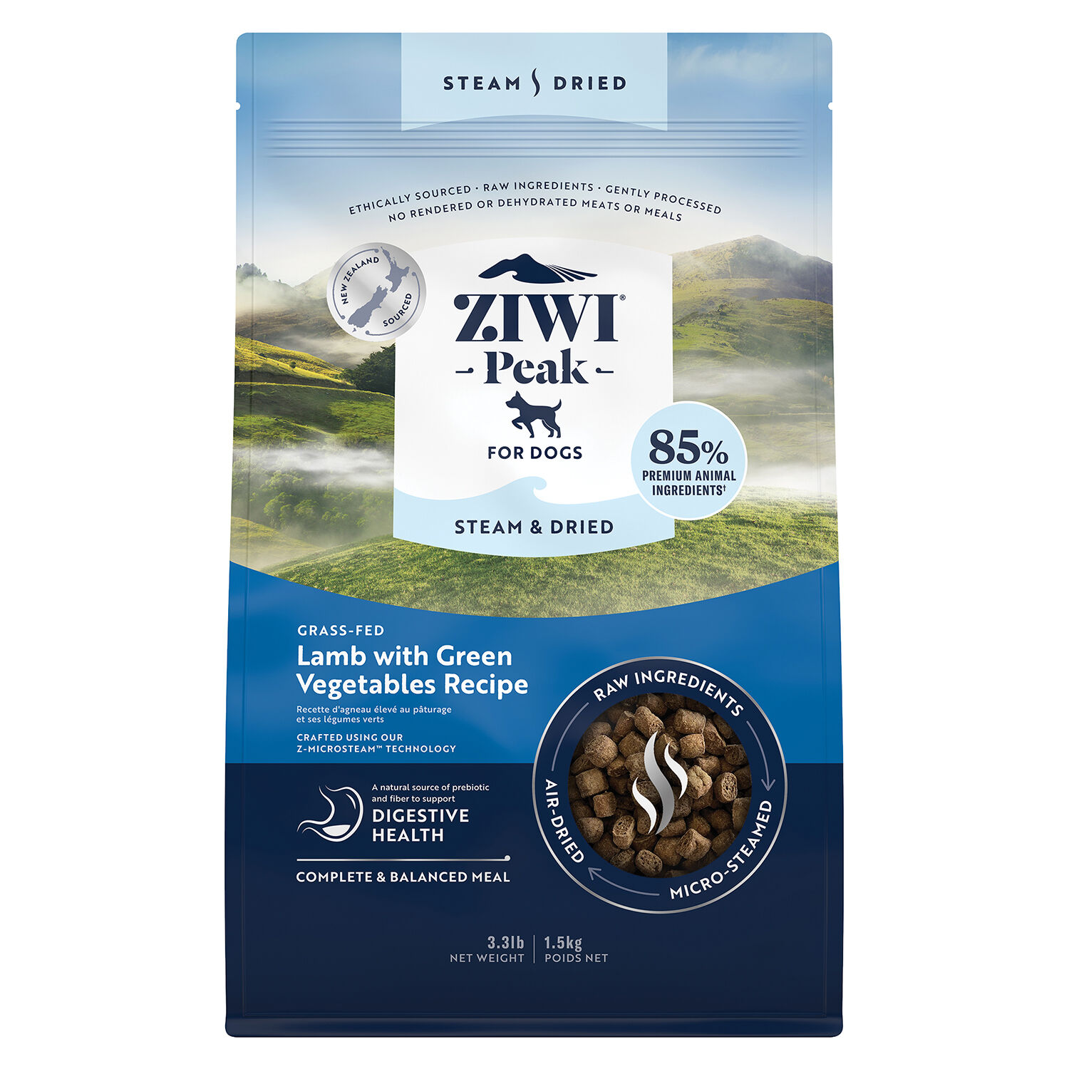 ZIWI, Peak Steam & Dried Lamb with Green Vegetables Dog Food